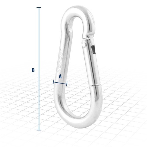 Mosquetão com trava 9 x 90 mm uso leve Mosquetão com trava 9 x 90 mm uso leve
