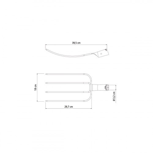 Forcado reto de arame 4 dentes sem cabo