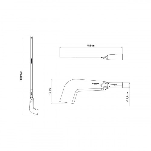 Foice mineira metlica com olho de 35 mm cabo de madeira de 100 cm