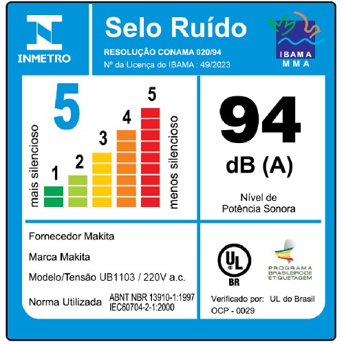 Soprador Aspirador de ar 600 watts - UB1103  220V