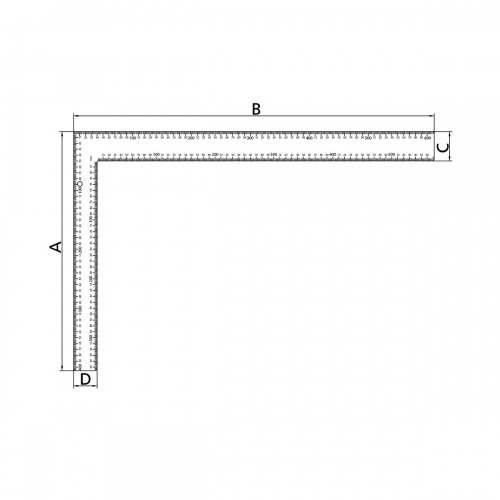 Esquadro de a�o 600 mm 90� - 44083/060