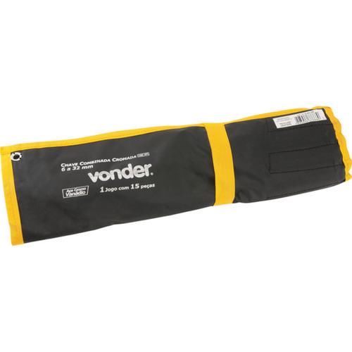 Jogo de chave combinada de a�o cromo van�dio 6 a 32 mm com 15 pe�as