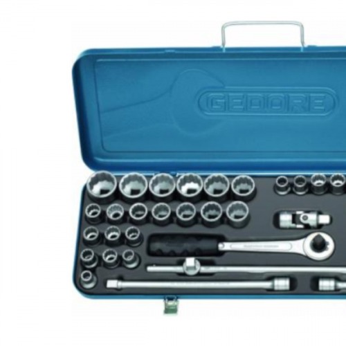 Jogo de soquete estriado encaixe 1/2