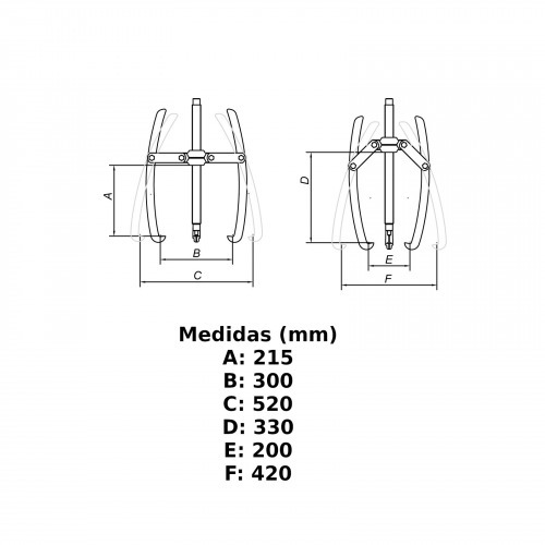 Saca polia com 3 garras abertura de 330 mm 