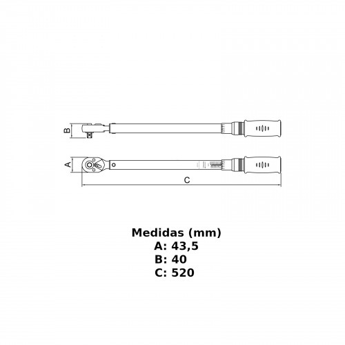 Torqu�metro de estalo 40-200 Nm encaixe de 1/2