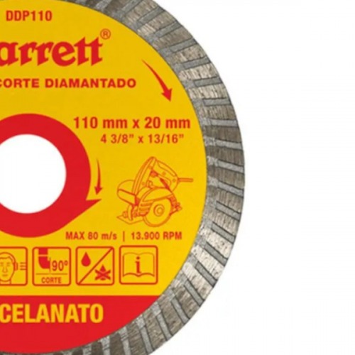 Disco diamantado turbo 110 mm para cermica e porcelanato - DDP110-S