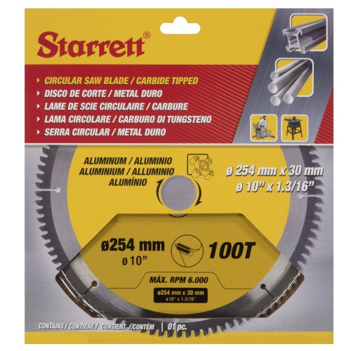 Disco de serra para aluminio 254 mm x 30 mm 100 dentes - CCS254-100DA Disco de serra para aluminio 254 mm x 30 mm 100 dentes - CCS254-100DA