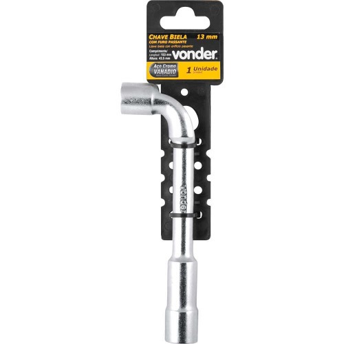 Chave biela com furo passante 13 mm ao cromo vandio  