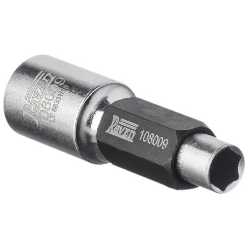 Conjunto com soquete longo sextavado de 10 mm com encaixe de 1/2