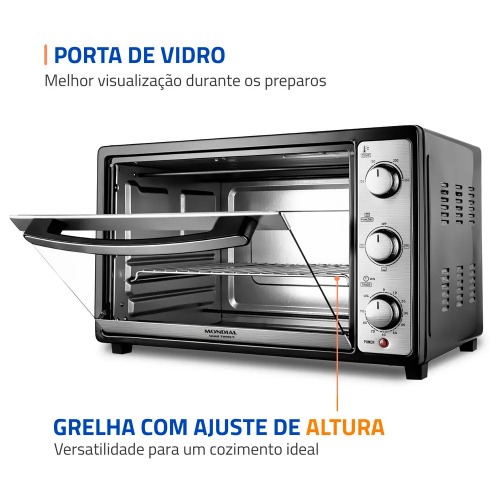 Forno eltrico 1800W 52 litros Grand Family II - FRN-52-B  110V