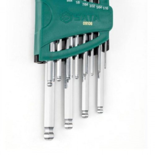 Jogo de chave allen longa abaulada 1/16 a 3/8