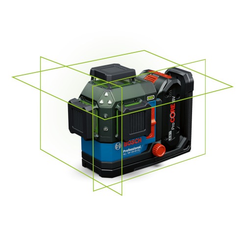 N�vel a laser verde a bateria 70/120m com receptor e acess�rios Sem Bateria - GLL 18V-120-33 CG