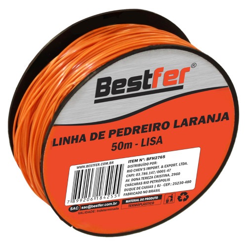 Linha para pedreiro lisa 0,8mm x 50 metros - BFH2765 Linha para pedreiro lisa 0,8mm x 50 metros - BFH2765