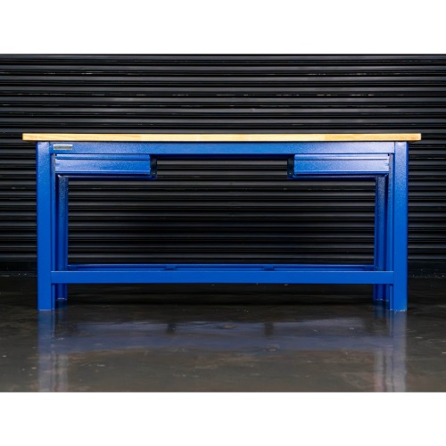 Bancada aberta com 02 gavetas e tampo de madeira pinus - RLL-210A