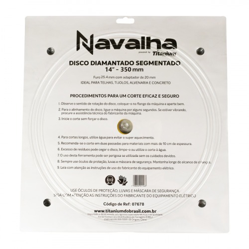 Disco diamantado segmentado 350 mm para concreto - 07678