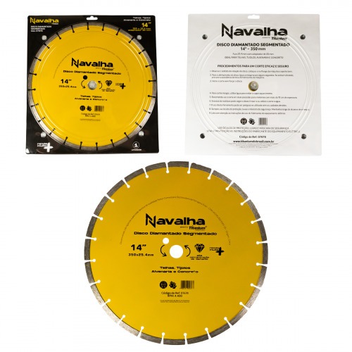 Disco diamantado segmentado 350 mm para concreto - 07678