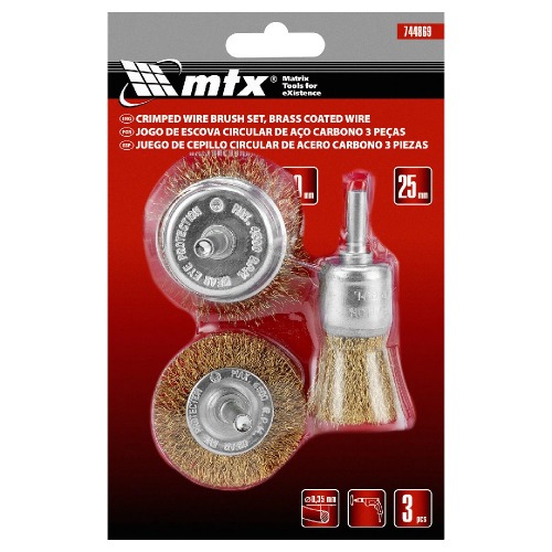 Jogo de escovas a�o circular haste 6 mm com 3 pe�as - 744869