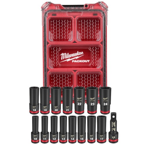 Jogo de soquete sextavado longo de impacto 10 a 24mm encaixe de 1/2 Jogo de soquete sextavado longo de impacto 10 a 24mm encaixe de 1/2