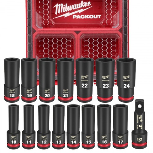 Jogo de soquete sextavado longo de impacto 10 a 24mm encaixe de 1/2 Jogo de soquete sextavado longo de impacto 10 a 24mm encaixe de 1/2