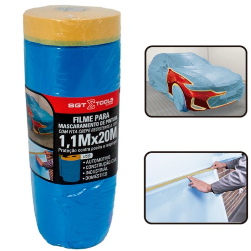 Filme para mascaramento eletrost�tico com fita resistente a 120�C 1,1 x 20m