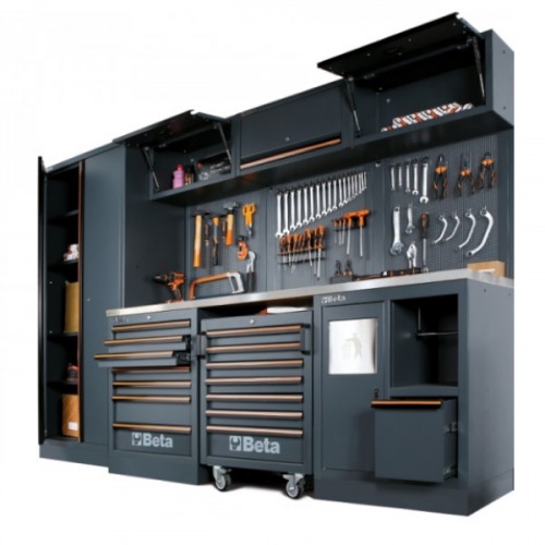 Armário Mobiliário para oficina tampo em madeira com kit 268 ferramentas - C45PRO 2.0W Armário Mobiliário para oficina tampo em madeira com kit 268 ferramentas - C45PRO 2.0W