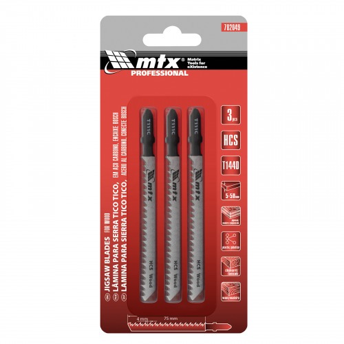 L�mina serra tico-tico 75 mm 8 dentes para madeira 3 pe�as - 782059