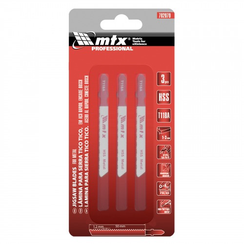 L�mina serra tico-tico 50 mm 21 dentes para metal 3 pe�as - 782079