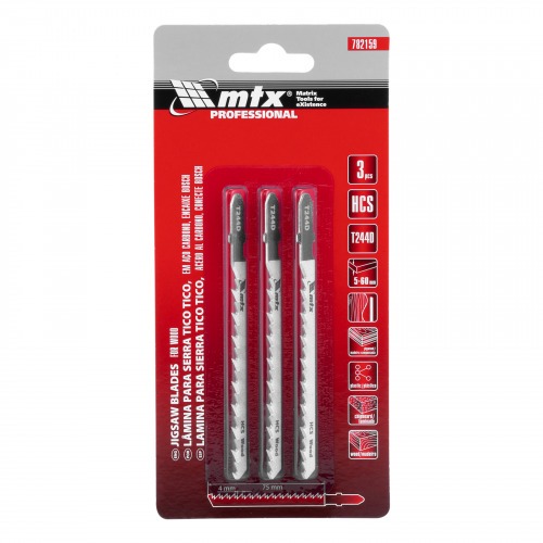 L�mina serra tico-tico 75 mm 6 dentes para madeira 3 pe�as - 782159