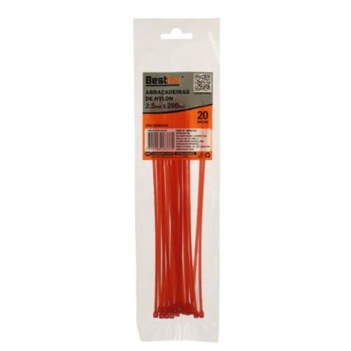 Abra�adeira de nylon 2,5 mm x 200 mm 20 pe�as - BFH2727