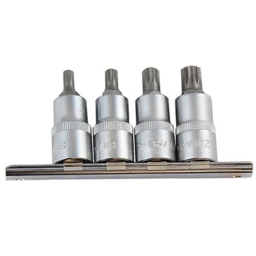 Jogo de soquete ponta multidentado encaixe 1/2