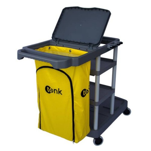 Carro funcional cinza com bolsa amarela - Titan