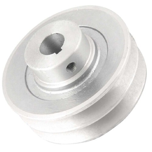 Polia de alumínio 2 canais perfil A 100 mm com furo de 19 mm Polia de alumínio 2 canais perfil A 100 mm com furo de 19 mm