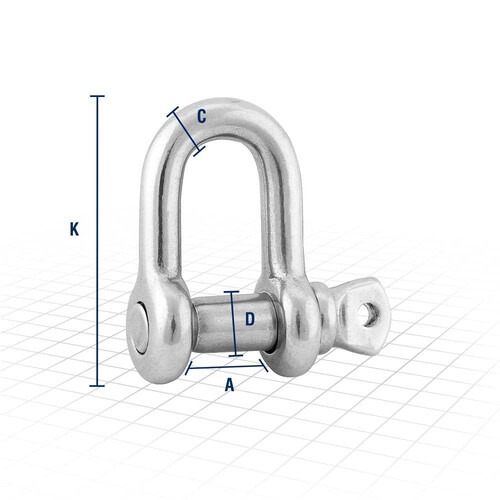 Manilha reta em aço inox para cabo de aço 5/16 - 3564000516 Manilha reta em aço inox para cabo de aço 5/16 - 3564000516