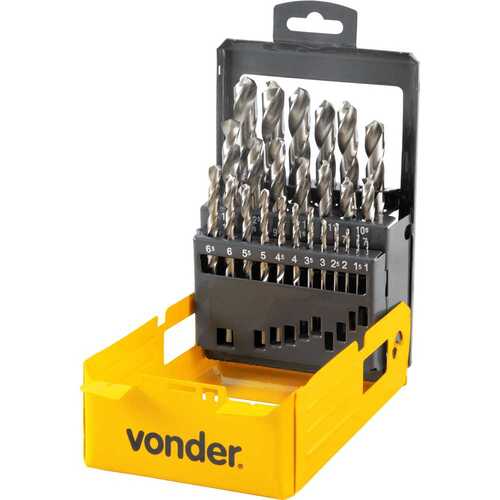 Jogo de brocas a�o r�pido  1,0 a 13,0 mm DIN338 com 25 pe�as