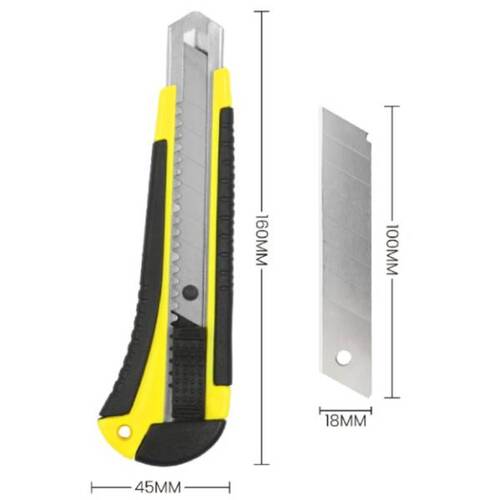Estilete largo 18 mm com 3 lâminas - BOM-3304 Estilete largo 18 mm com 3 lâminas - BOM-3304