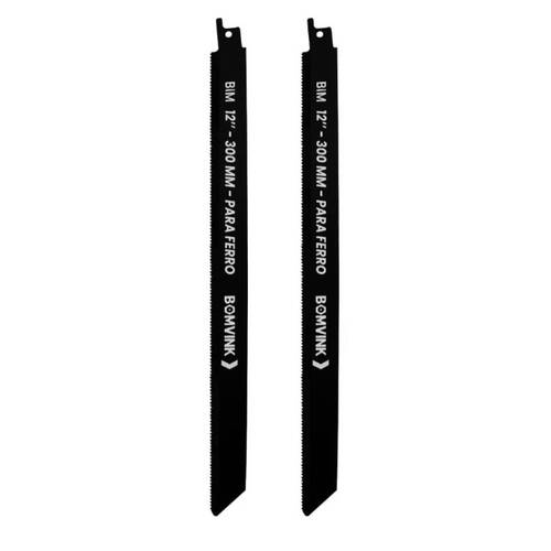 Lâmina serra sabre 300 mm 14 dentes para metal 2 peças - BOM-5138 Lâmina serra sabre 300 mm 14 dentes para metal 2 peças - BOM-5138