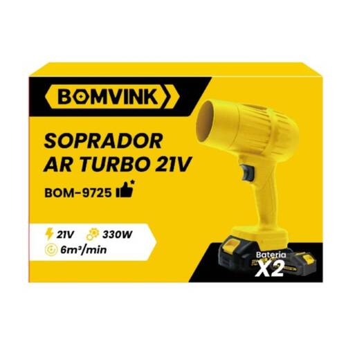 Soprador  de ar a bateria 21V com 2 baterias - BOM-9725  110V/220V