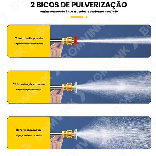 Lavadora de alta press�o a bateria 21V com 2 baterias e acess�rios - BOM-7001  110V/220V