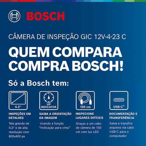 Câmera de inspeção 8 mm com cabo de 150 cm - GIC 12V-4-2 C Câmera de inspeção 8 mm com cabo de 150 cm - GIC 12V-4-2 C