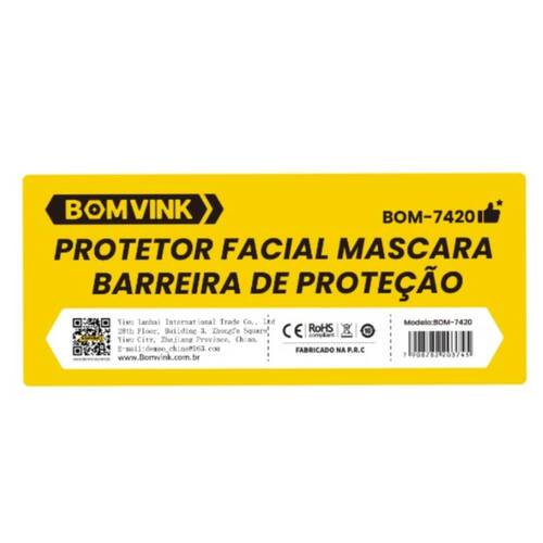 Protetor facial incolor 265mm com catraca - BOM-7420