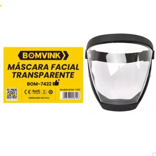 Máscara protetor facial transparente com saída de ar - BOM-7422 Máscara protetor facial transparente com saída de ar - BOM-7422