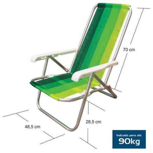 Cadeira de praia dobrável em 4 posições - CAD0641 Cadeira de praia dobrável em 4 posições - CAD0641