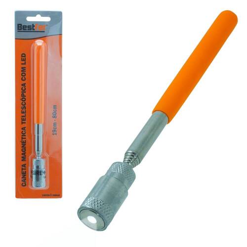 Pegador de peças magnético tipo caneta telescópico com led - BFH3621 Pegador de peças magnético tipo caneta telescópico com led - BFH3621