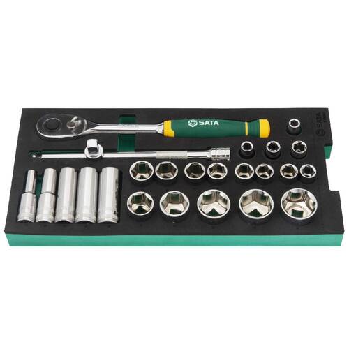 Jogo de soquete sextavado 10 a 34 mm encaixe 1/2 Jogo de soquete sextavado 10 a 34 mm encaixe 1/2