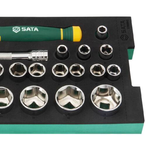 Jogo de soquete sextavado 10 a 34 mm encaixe 1/2 Jogo de soquete sextavado 10 a 34 mm encaixe 1/2