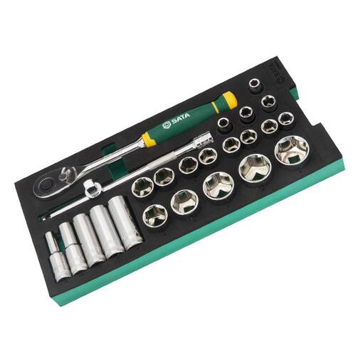 Jogo de soquete sextavado 10 a 34 mm encaixe 1/2 Jogo de soquete sextavado 10 a 34 mm encaixe 1/2