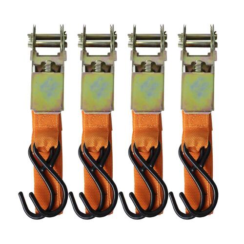 Cinta com catraca para amarração de carga capacidade 50 kg 4 peças - F-254 Cinta com catraca para amarração de carga capacidade 50 kg 4 peças - F-254