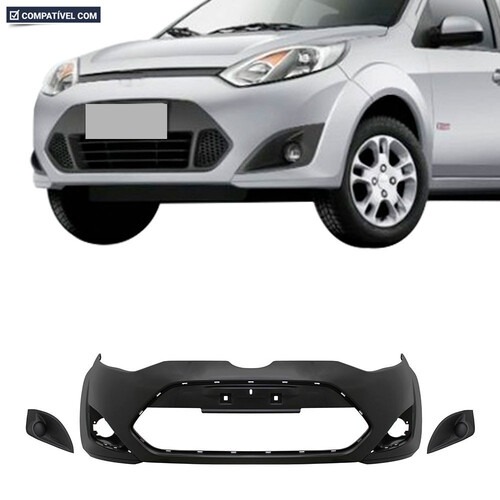 Para-choque Fiesta Hatch Sedan 2011 a 2014 dianteiro com moldura farol sem furo - 2585K