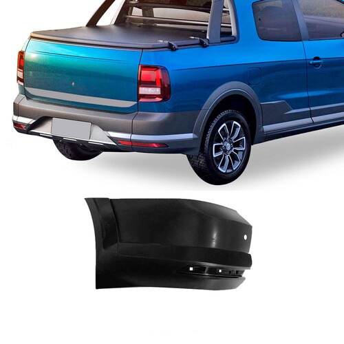 Para-choque Saveiro Cross G7 2016 a 2020 traseiro esquerdo preto liso com furo para sensor - 6695 Para-choque Saveiro Cross G7 2016 a 2020 traseiro esquerdo preto liso com furo para sensor - 6695