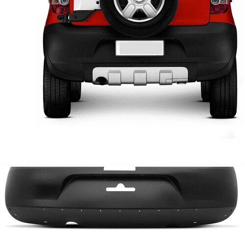 Para-choque Crossfox 2005 a 2007 traseiro preto texturizado - 6437
